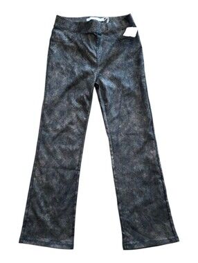 Tractr Brown Faux Leather Look Straight Leg Pants Girls 16